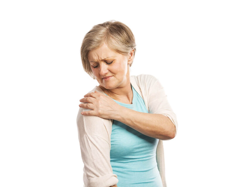 Woman with shoulder pain